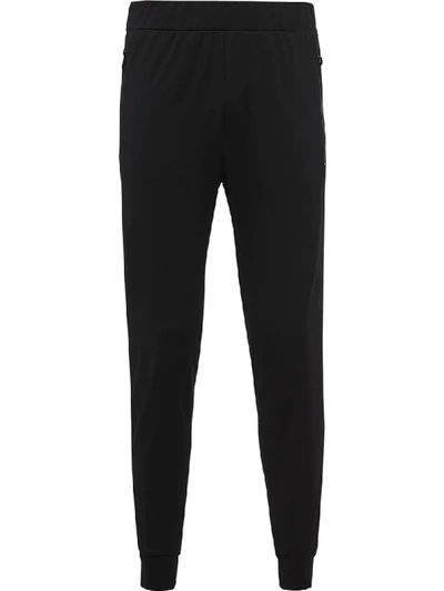 Shop Prada Tapered Track Pants In Black