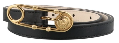 Shop Versace Logo Medusa Belt In Black