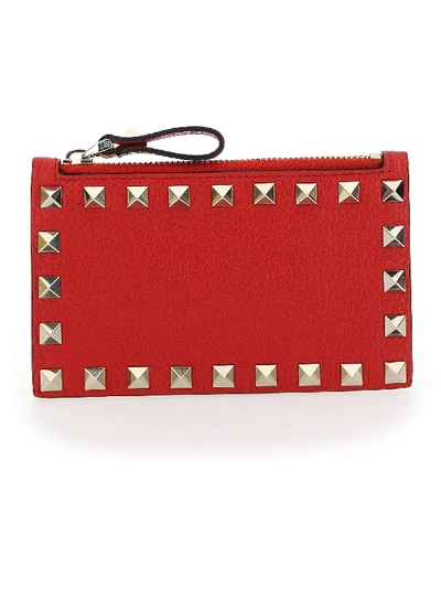 Shop Valentino Card Holder In Rouge Pur