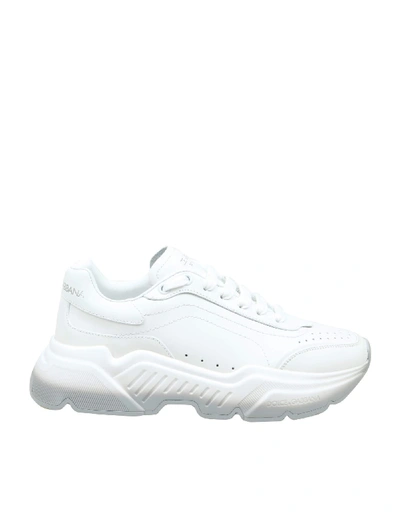 Shop Dolce & Gabbana Daymaster Sneakers In White Leather