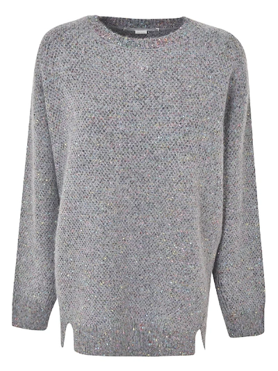 Shop Stella Mccartney Sequins Long Sweater In Charcoal