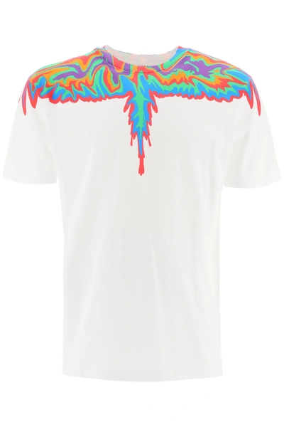 Shop Marcelo Burlon County Of Milan Psychedelic Wings T-shirt In White Multicolor (white)