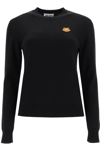 Shop Kenzo Tiger Patch Sweater In Noir (black)