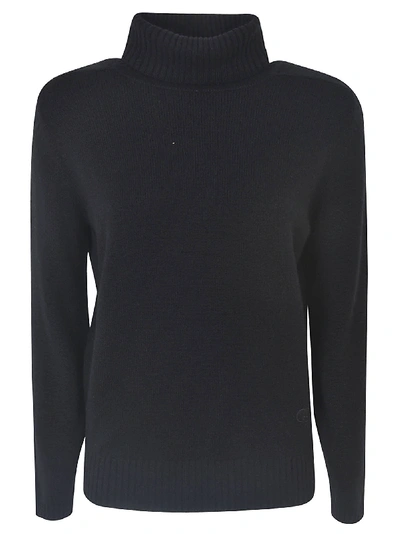 Shop Gucci Turtleneck Ribbed Sweater In Black