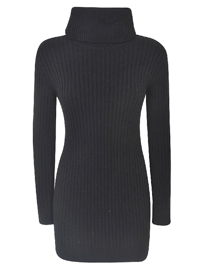 Shop Saint Laurent Turtleneck Ribbed Sweater In Black
