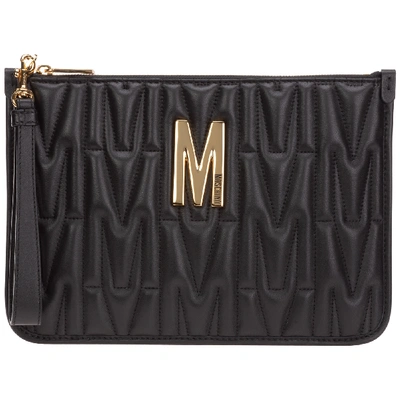 Shop Moschino M Clutch Bag In Nero