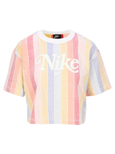 Shop Nike Su Stripes Tee In White