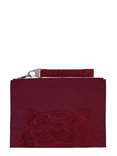 Shop Kenzo Large Pouch With Logo In Fuchsia