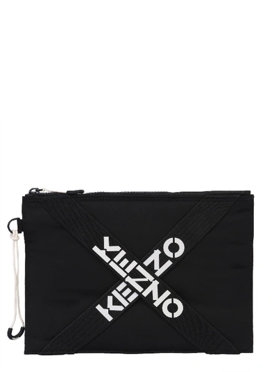 Shop Kenzo Pouch With Logo In Black