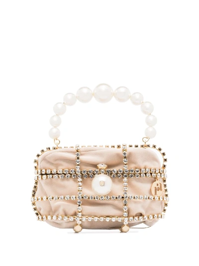 Shop Rosantica Ducas Embellished Cage Box Bag In Metallic