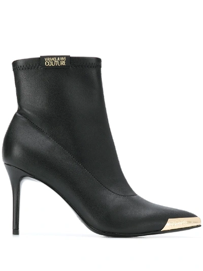 Shop Versace Jeans Couture Stiletto Ankle Boots In Black