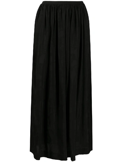 Shop Uma Wang Pleated Midi Skirt In Black