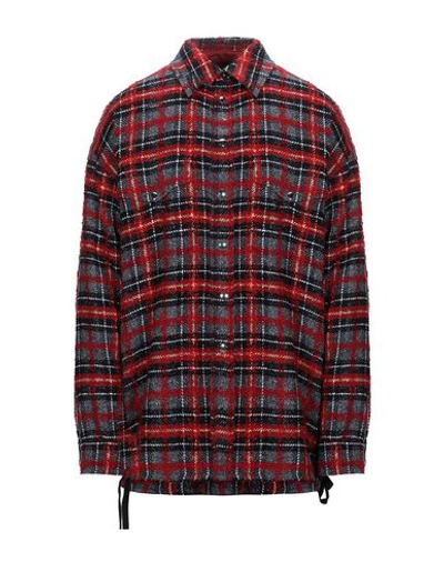 Shop Faith Connexion Man Shirt Red Size S Wool, Synthetic Fibers, Mohair Wool, Cotton, Alpaca Wool