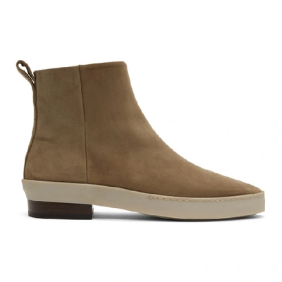 Shop Fear Of God Taupe Nubuck Chelsea Boots In Taupe251