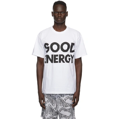 Shop Moschino White Good Energy T-shirt In J1001 Wht