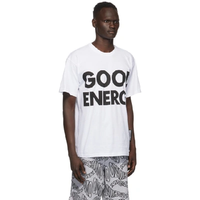 Shop Moschino White Good Energy T-shirt In J1001 Wht