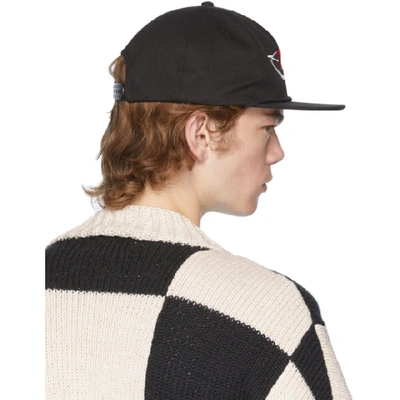 Shop Rhude Red Logo Hat In Black