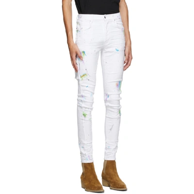 Shop Amiri White Painter Workman Skinny Jeans