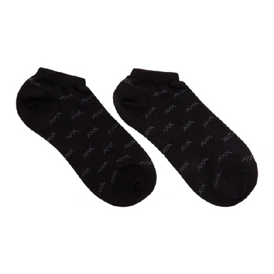 Shop Ermenegildo Zegna Black 'xxx' Sneaker Socks In 009 Blk