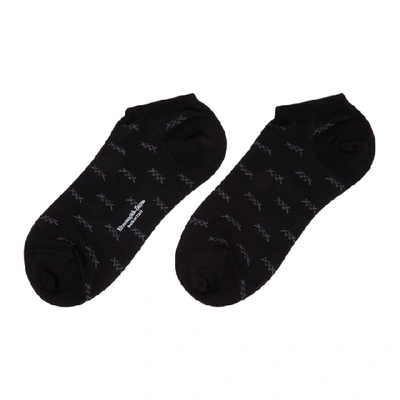 Shop Ermenegildo Zegna Black 'xxx' Sneaker Socks In 009 Blk