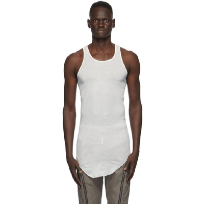 Shop Rick Owens White Basic Tank Top In 110 Chalk White