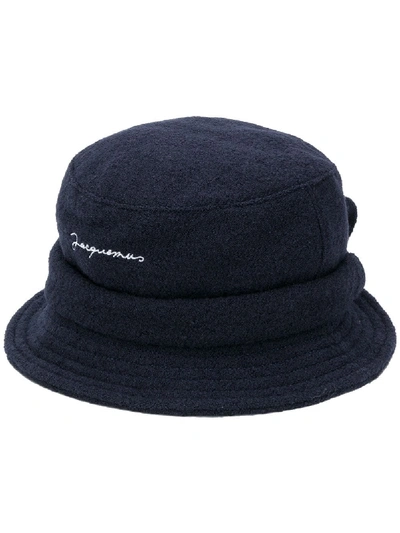 Shop Jacquemus Le Bob Wool Bucket Hat In Blue