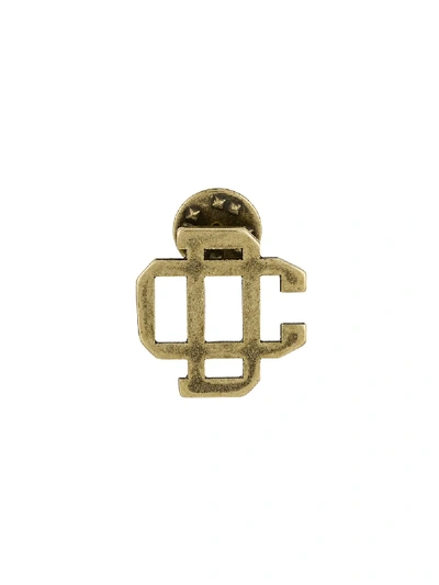 Shop Dsquared2 Rigid Dc Motif Brooch In Gold