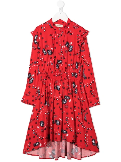 Shop Zadig & Voltaire Floral Print Shirt Dress In Red