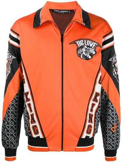 Shop Dolce & Gabbana Logo Jacket In Orange