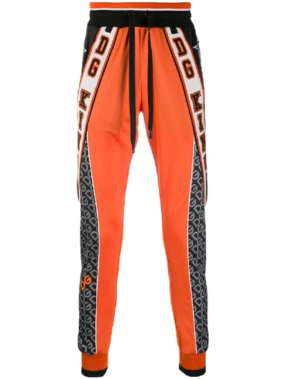 Shop Dolce & Gabbana Logo Track Pants In Orange