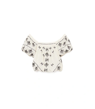 Shop Tory Burch Embellished Top In White