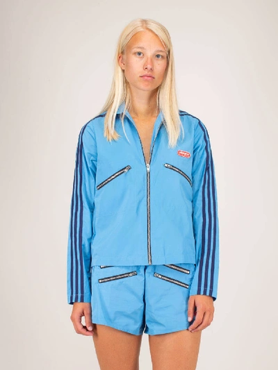 Shop Adidas X Lotta Volkova Zip Shirt Blue Ge5843