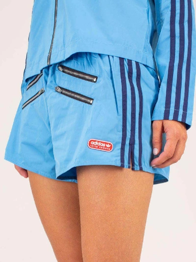 Shop Adidas X Lotta Volkova Zip Shorts Blue Ft5874