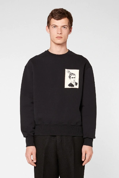 Shop Ami Alexandre Mattiussi Anniversary Face Patch Sweatshirt In Black