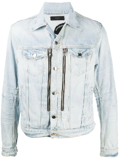 Shop Amiri Light Wash Denim Jacket In Blue