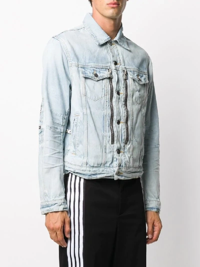 Shop Amiri Light Wash Denim Jacket In Blue