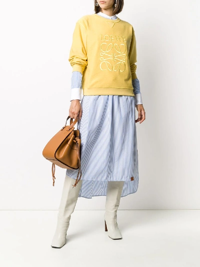 Shop Loewe Anagram Cotton Sweatshirt In Yellow