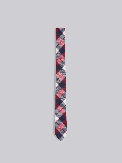Shop Thom Browne Tricolor Wool Twill Tartan Check Tie In Blue