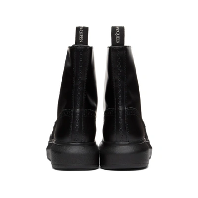 Shop Alexander Mcqueen Black Hybrid Panelled Boots In 1000 Black