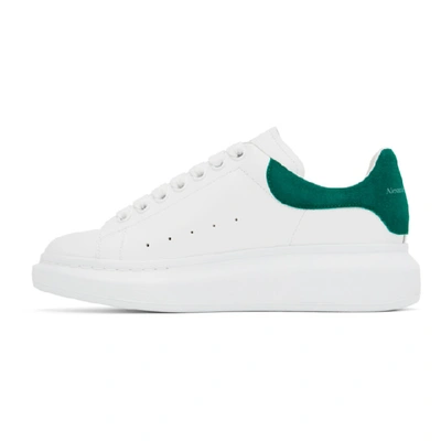 Shop Alexander Mcqueen White & Green Oversized Sneakers In 9018 Whtarb