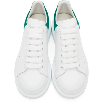 Shop Alexander Mcqueen White & Green Oversized Sneakers In 9018 Whtarb