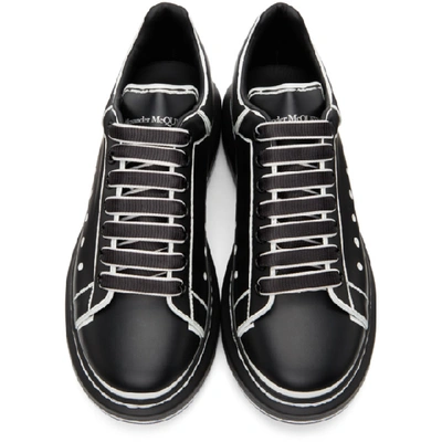 Shop Alexander Mcqueen Black And White Outline Oversized Sneakers In 1070 Blkwht