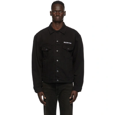 Shop Balenciaga Black Crew Large Fit Jacket In 1105pitch