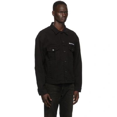 Shop Balenciaga Black Crew Large Fit Jacket In 1105pitch