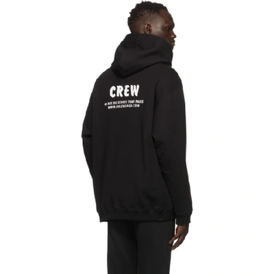 Shop Balenciaga Black Crew Hoodie In 1070black/