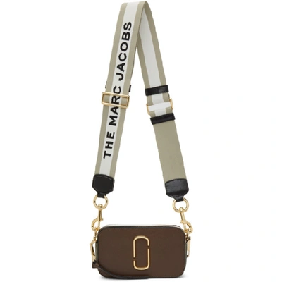 Shop Marc Jacobs Brown & Green 'the Snapshot' Shoulder Bag In 903 Classic