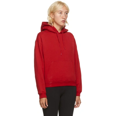 Shop Balenciaga Red Small Fit Logo Tab Hoodie In 6400 Red