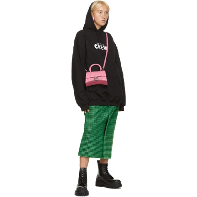 Shop Balenciaga Black Crew Hoodie In 1070 Blk/wh