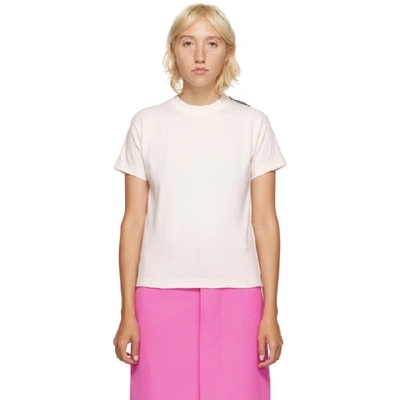 Shop Balenciaga Pink Logo Tab T-shirt In 5772 Pinkis