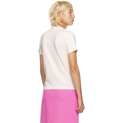 Shop Balenciaga Pink Logo Tab T-shirt In 5772 Pinkis